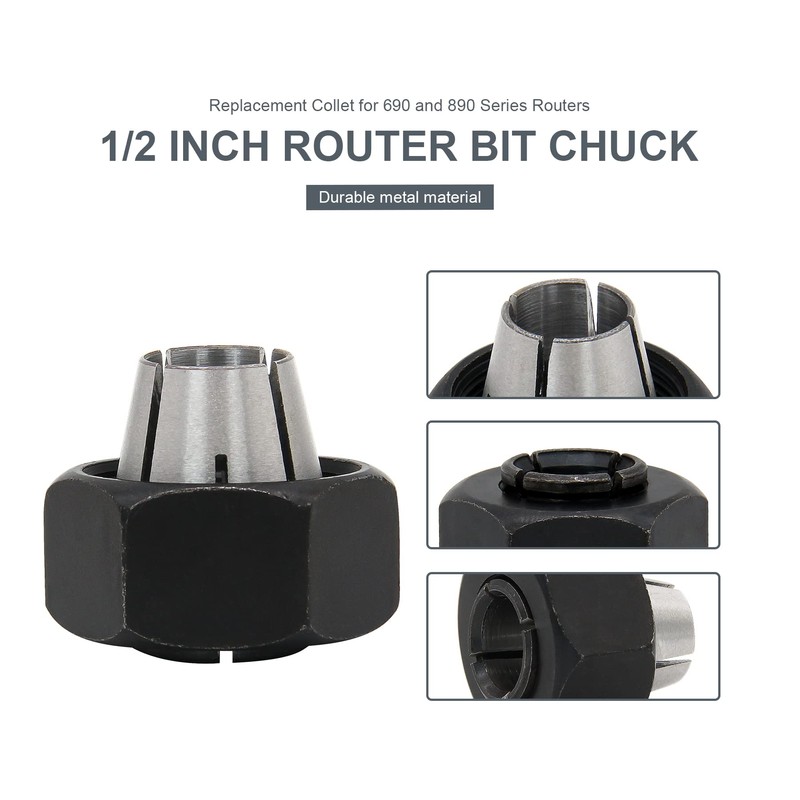 Thaekuns 42950 1/2- inch Router Collet Fit for Porter Cable