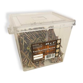 #9 x 3" Multi-Purpose Framing Screws, Construction Screws, Torx Drive, Bugle Head, Coarse Thread, Bit Included, Yellow Zinc - 250pcs