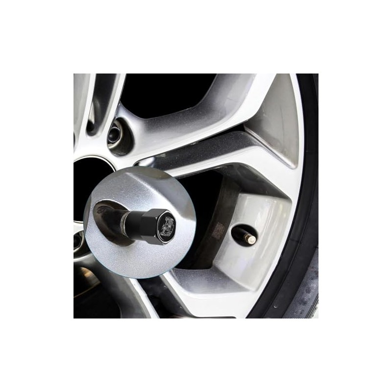 4Pack Anti-Corrosion Tire Valve Stem Caps Metal Black fit for