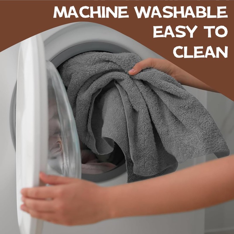 Set of 2 Pet Bath Towels, Black and Coffee, Microfibre,