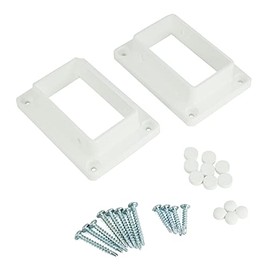 Plum Fittings 2" x 3 1/2" Slotted Handrail Bracket Kit | Vinyl Fence Brackets | Screws Included | White