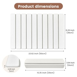 Super Anti-Slip Strong Absorbent Diatomite Pad, Stone Bath Mat 23.6 x 15.5 inches Quick-Dry Pad, Foldable and Easy to Store Bathroom Stone Bath Mat, Suitable for Bathroom, Easy to Clean