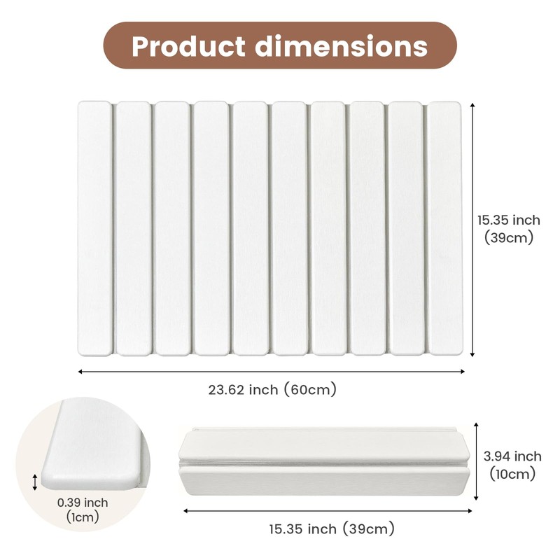 Super Anti-Slip Strong Absorbent Diatomite Pad, Stone Bath Mat 23.6