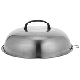 Universal Pot Lid 30cm Stainless Steel Thickened Pot Cover Melting Dome Lid for Cooking Steaming Basting Cover Flat Top Grill Accessories