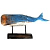 Whale on stand hand crafted rustic wood figurine