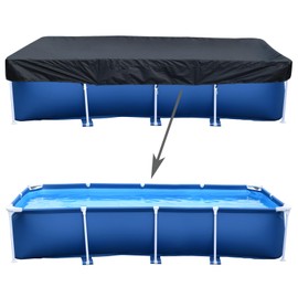 157" X 83" Rectangle Pool Cover, Made of 210D Heavy-Duty Waterproof Oxford Fabric, 13 x 7 ft Rectangle Pool Cover, 157 in x 83 in Swimming Pool Cover, Solar Pool Covers for Rectangular Frame Pools
