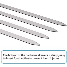 YIAGUN Skewers 10PCS Stainless Steel BBQ Grilling Skewers 30cm Reusable Skewers Dishwasher Safe Grill Tools for Outdoor Barbecues, Family Gatherings (10PCS)