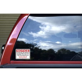 StickerTalk Vehicle is Equipped with Recording Devices Vinyl Sticker, 5 inches by 3.5 inches