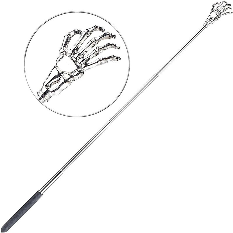 FIXTOOLS Extendable Stainless Steel Telescopic Back Scratcher with Claw Massager