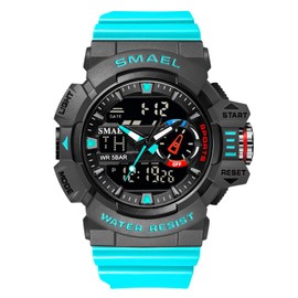 Panegy Children Watch Kids Waterproof Multifunction Sports Watch Boys Digital Watch 50M Water Resistant Alert Date Day Display Dual Time LED Analog Display, blue2