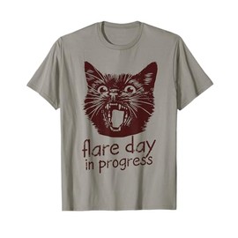 Vintage Cat Flare Day Invisible Illness Chronic Pain Support T-Shirt