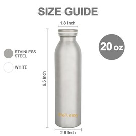 Life's Easy 20 oz Stainless Steel Water Bottle - Double Wall Vacuum Insulated Water Bottle - Leak Proof Insulated Thermal Bottle for Hot and Cold Drinks, Great for Everyday Use (Silver)