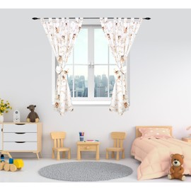 TupTam Children's Room Curtains with Bows Set of 2, Colour: Beige/Fairies, Size: Approx. 155 x 95 cm