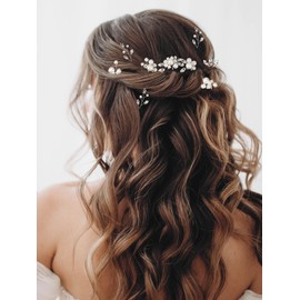 13 Pieces Pearl Crystal Bridal Hair Pins Rhinestone Flower Wedding Hair Pieces Prom Accessory for Women Wedding Hairstyles