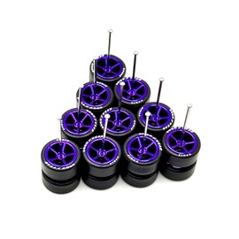 Shop164 5x Sets Mix Advan V3 11/11mm Replacement Wheels Rubber Tires for 1/64 Scale Car