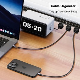 Cord Organizer Adhesive Cable Clips, 12-Packs Magnetic Charger Cord Holder Keeper for Desk | Phone USB Charging Cable Management for Home Office Car Wall Desktop Nightstand