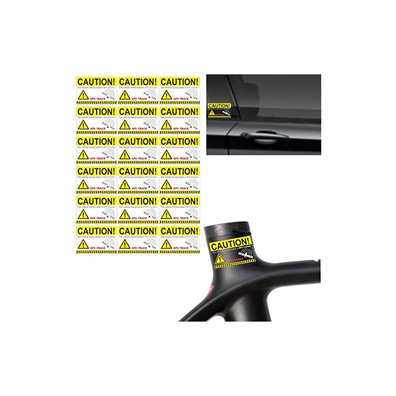 GPS Tracker Stickers Transparent Printed 18 Pieces on a DIN
