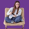 OAKHAM Comfy Saucer Chair for Adults, Soft Faux Fur Folding