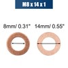 sourcing map Pack of 20 Washers 8 mm Copper Rings