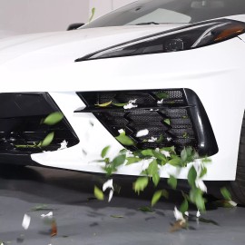 carmotion88 Black Steel Car Front Griller Anti Bug Screen Cover Mesh For Corvette C8 2020-24