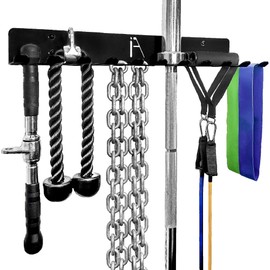 IRON AMERICAN USA Omega Beast Gym Storage Rack 9 OR 11 Hook Heavy-Duty Gym Wall Organizer Gym Caddy Hanger - Gym Accessory Storage - Resistance Bands, Jump Ropes, Barbells, Lifting Belts, Cable Attachments - 2pk