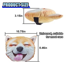 LHDOS Cute Shiba Dog Car Neck Pillow, Soft Comfortable Car Seat Headrest Cushion with Strap, Cartoon Animal Breathable Auto Neck Support Pillow for Relieve Driving Fatigue (Shiba Inu)