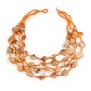 Avalaya Multistrand Layered Orange Sea Shell and Glass Bead Necklace/