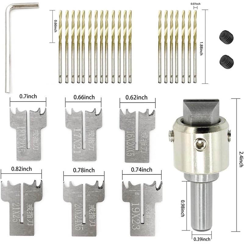 MuNanshan 30 PCS Ring Drill Bit Set, 16-21 mm Blades