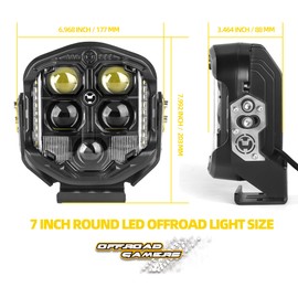 OFFROAD GAMERS New Offroad Light Amber White Driving light (7 INCH 95W White Beam)