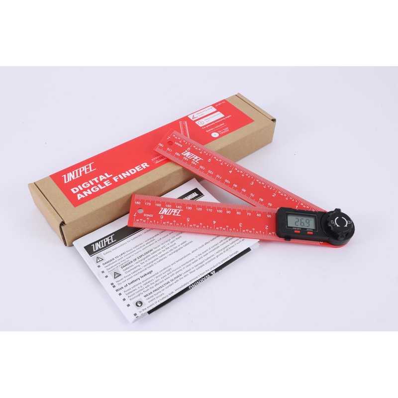 Unipec Digital Angle Finder Protractor, 7inch/180mm,Plastic Angle Finder for Woodworking,LC