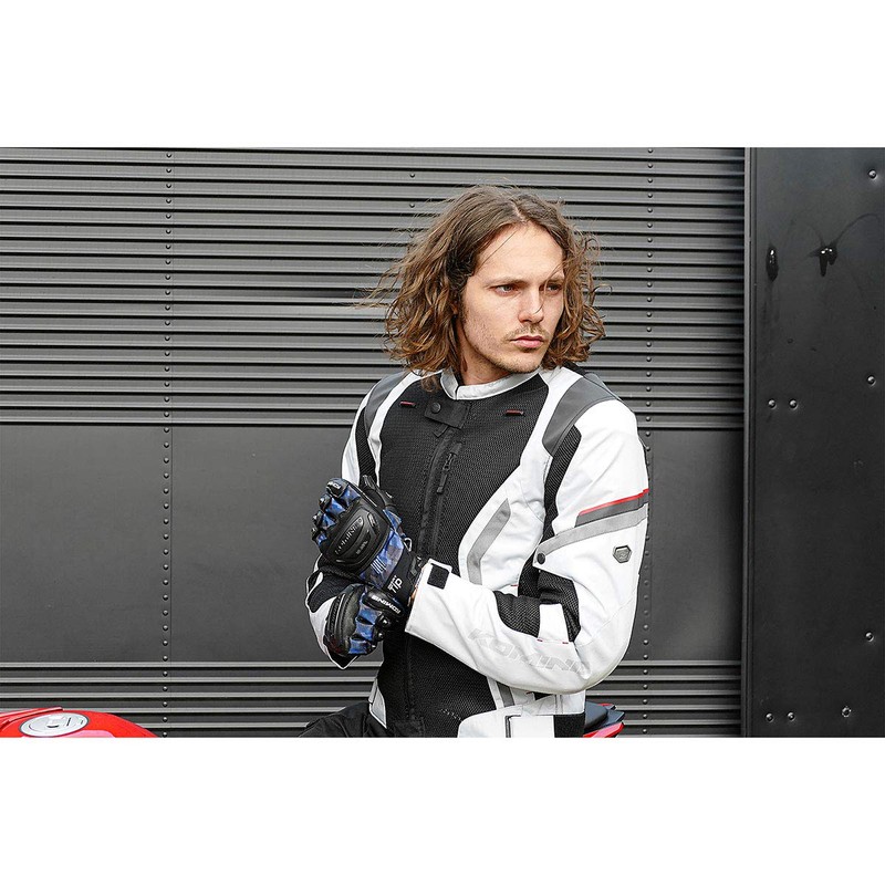 Komine GK-214 1166 Titanium Mesh Gloves for Bikes, Plaid Navy,