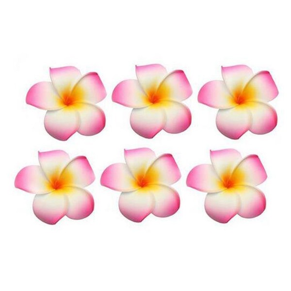 12 x Haarspangen für Damen, hawaiianische Plumeria-Blume, Hochzeit, Brautschmuck, Haarspange, Haar-Accessoires für Party, Strand, Urlaub (Pink)