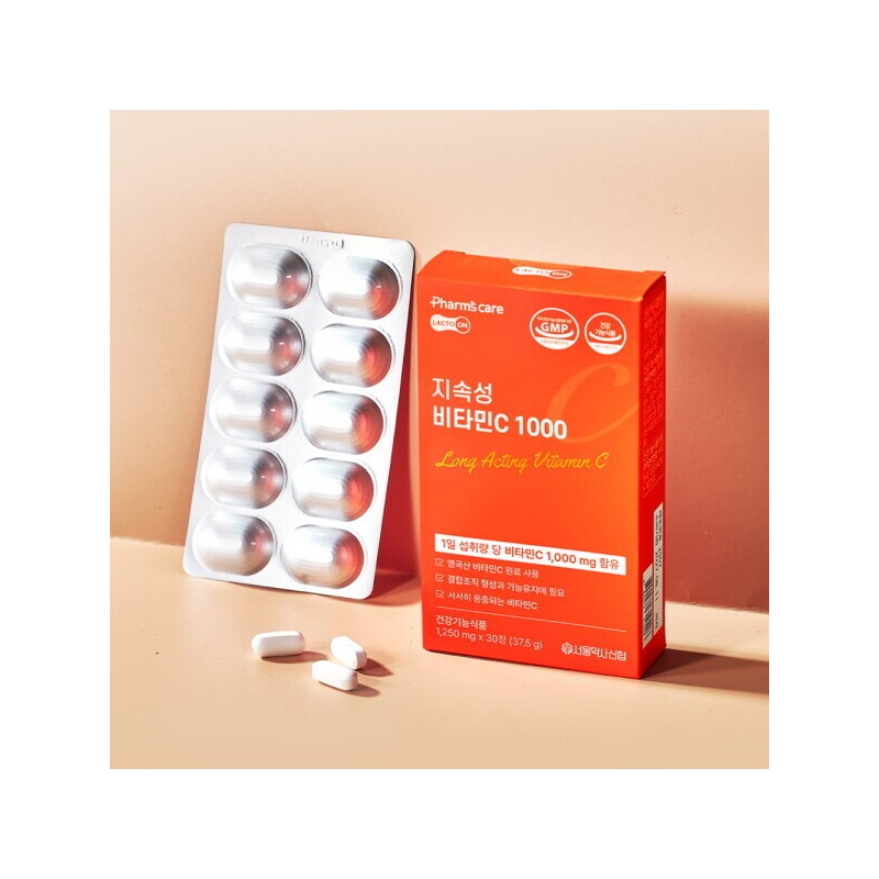 서울약사신협 1개월분 락토온 지속성 비타민C 1000mg 30정 1박스 /공복에도 Seoul