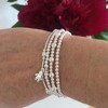 Sterling Silver 925 Beaded Stretch Boy Charm Bracelet