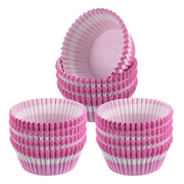 HARFINGTON 300 Count Cupcake Liners Pink White Cupcake Cups Standard