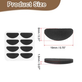 HARFINGTON 5 Pairs Eyeglass Nose Pads Soft Foam Anti Slip Glass Nose Pads Adjustable Non-Slip 1.8mm Self-Adhesive D-shaped Glasses Nose Pads for Plastic Frames Glasses Sunglasses, Black