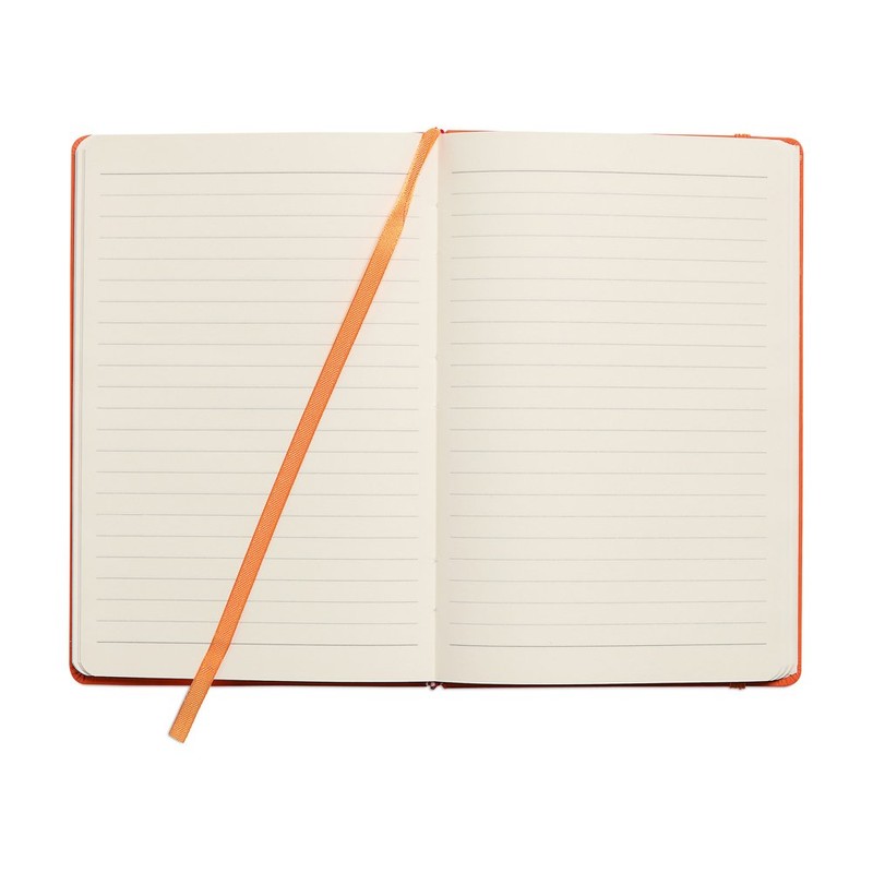eBuyGB A5 Coloured Hardback Lined Paper Notebook, Orange