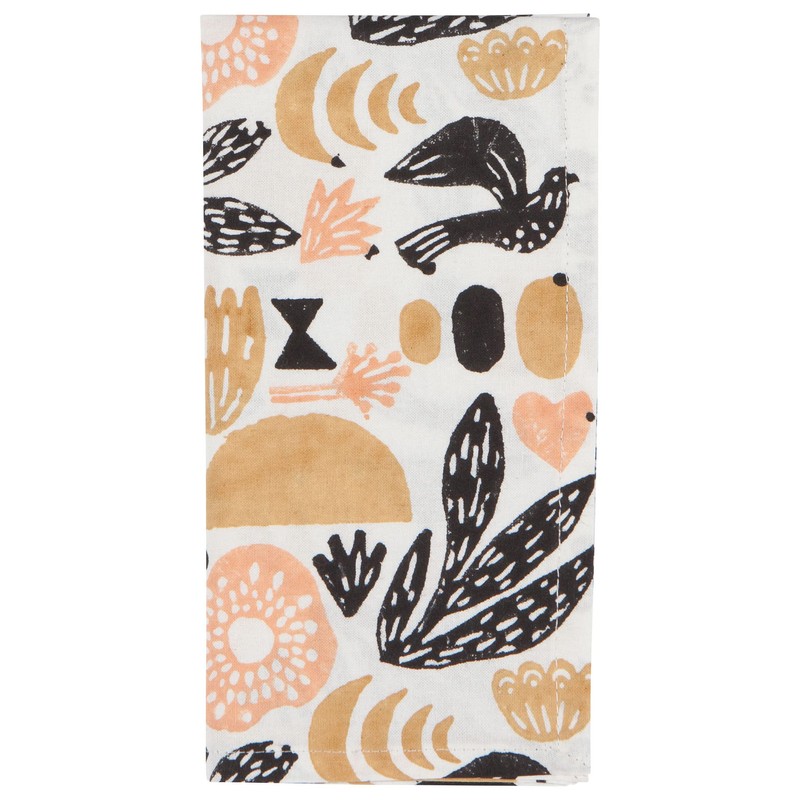 Danica Studio Cotton Dinner Napkins Block Printed, Myth