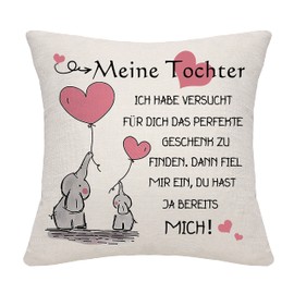 Bommex Daughter Gift from Mum Dad Daughter Cushion Cover Gift for Daughter Birthday Gift (Daughter)