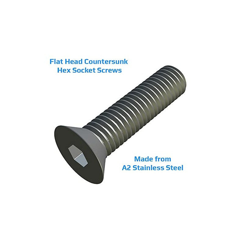M8X50 Countersunk Allen Screw, Stainless Steel Hex Socket Machine Screws