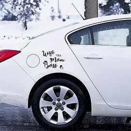 Text Car Stickers - Auto Body Decals Wife Mom Boss | Car Window Decals, Waterproof Window Bumper Stickers, Truck Body Stickers for