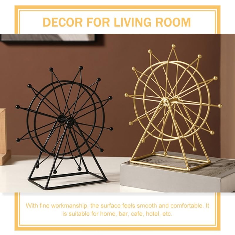 Gatuida Ferris Wheel Model Ferris Wheel Decor Iron Crafts Gold