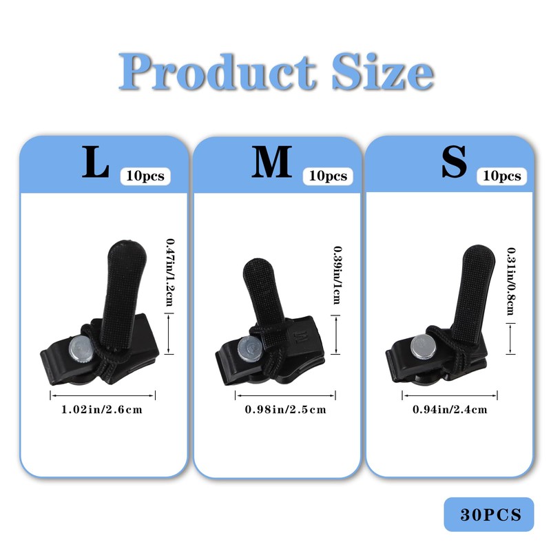30Pcs Zipper Repair Kit Universal Zipper Fixer, Plastic Detachable Pulls