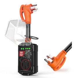 Vehiker 18000 Joules-RV Surge Protector 50 Amp, RV Power Surge Voltage Protection, RV Adapter Plug for Camper, Circuit Analyzer for Travel Trailers with Waterpoof Cover(Orange)