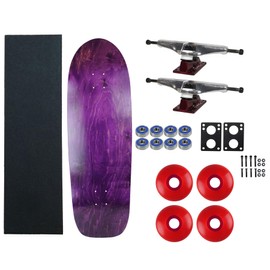 Moose Old School 80's Skateboard Complete 33" Purple with Hollow 7.0 Silver/Red Trucks, 58mm Blue Wheels