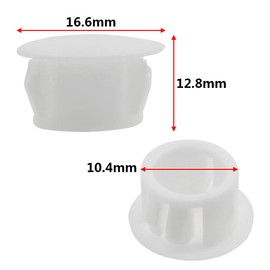 Qjaiune 1/2 Inch / 13mm Hole Caps White Plastic Hole Plugs, Flush Mount Hole Plug Button Locking Panel Plugs Snap in Hole Cover, Tubing Post End Cap for Chair Table Furniture (60 Pack)