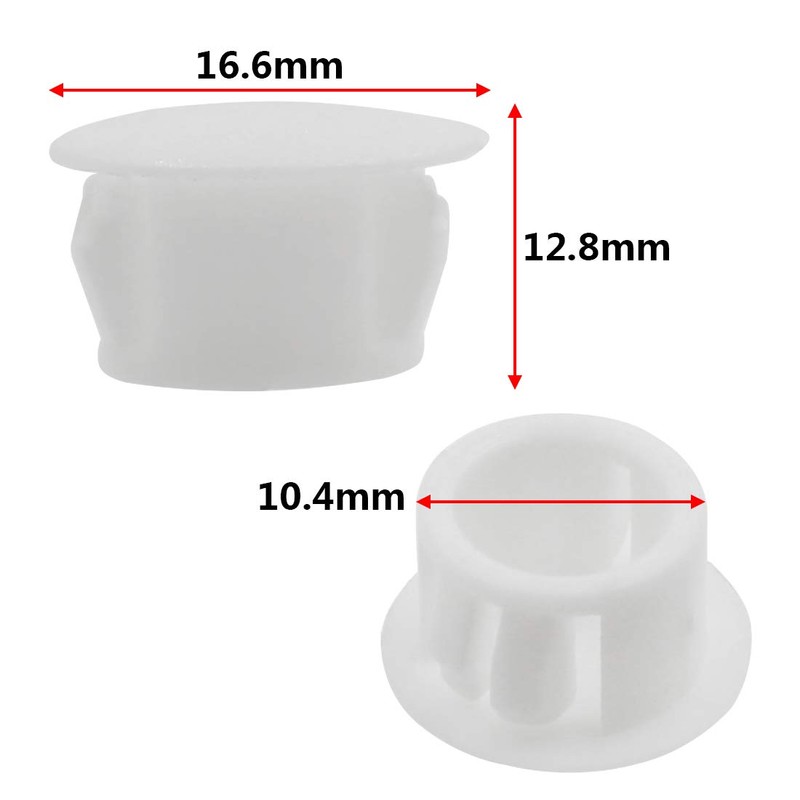 Qjaiune 1/2 Inch / 13mm Hole Caps White Plastic Hole