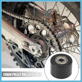 BULLSPANN Chain Slider, Chain Tensioner, Bike Chain Roller, Bike Maintenance Supplies, Chain Adjustment Tool, Chain Pulley, Roller, Slider, Wheel Guide, Motorcycle, Street Bike, ATV's, Black, Inner