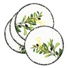 Lashuma Set of 4 Small Dinner Plates Green Olive Ceramic