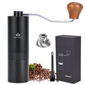 Miscedence Manual Coffee Bean Grinder Internal Adjustable Setting Double Bearing Positioning, hand burr coffee grinders for home use Perfect for Camping